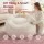 Artiss Beige Faux Fur Bean Bag Cover Large Round 107 x 107 x 81 cm Washable No Filler Storage Seat Sofa