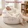 Artiss Beige Faux Fur Bean Bag Cover Large Round 107 x 107 x 81 cm Washable No Filler Storage Seat Sofa