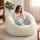 Artiss Beige Faux Fur Bean Bag Cover Large Round 107 x 107 x 81 cm Washable No Filler Storage Seat Sofa