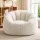 Artiss Beige Faux Fur Bean Bag Cover Large Round 107 x 107 x 81 cm Washable No Filler Storage Seat Sofa