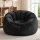 Artiss Large Faux Fur Bean Bag Cover 107cm Round Black Washable No Filler Soft Plush Seating Option for Home