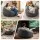 Artiss Grey Faux Fur Bean Bag Cover 107cm Round Large Washable Soft Lounge Seat Cover No Filler Included