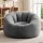 Artiss Grey Faux Fur Bean Bag Cover 107cm Round Large Washable Soft Lounge Seat Cover No Filler Included
