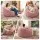 Artiss Large Faux Fur Bean Bag Cover 107x107x81cm Round Washable Plush Pink No Filler Included Option