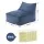 Artiss L-Shaped Corduroy Bean Bag Chair Cover with 11kg Shredded Memory Foam Filler Washable Blue Sofa