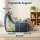 Artiss L-Shaped Corduroy Bean Bag Chair Cover with 11kg Shredded Memory Foam Filler Washable Blue Sofa