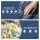 Artiss L-Shaped Corduroy Bean Bag Chair Cover with 11kg Shredded Memory Foam Filler Washable Blue Sofa