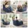 Artiss L-Shaped Corduroy Bean Bag Chair Cover with 11kg Shredded Memory Foam Filler Washable Blue Sofa