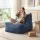 Artiss L-Shaped Corduroy Bean Bag Chair Cover with 11kg Shredded Memory Foam Filler Washable Blue Sofa