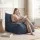 Artiss L-Shaped Corduroy Bean Bag Chair Cover with 11kg Shredded Memory Foam Filler Washable Blue Sofa