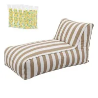 Artiss Outdoor Bean Bag Chair Taupe Memory Foam L-Shape Water-Resistant Polyester 120x60x66cm Long Lasting
