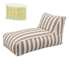 Artiss Outdoor Bean Bag Chair Taupe Memory Foam L-Shape Water-Resistant Polyester 120x60x66cm Long Lasting