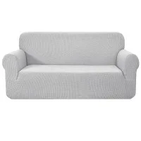 Artiss 3 Seater Sofa Cover Grey, High Stretch Polar Fleece Couch Protector, Anti-Slip, Machine Washable, Fits Most Sofas