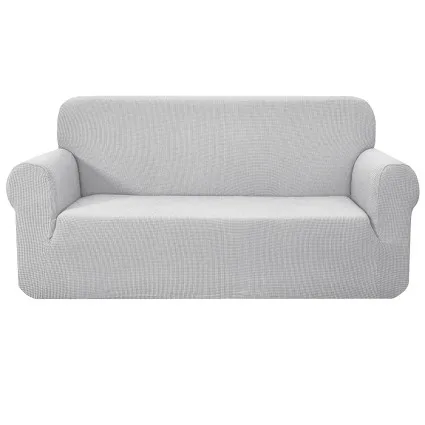 Artiss 3 Seater Sofa Cover Grey, High Stretch Polar Fleece Couch Protector, Anti-Slip, Machine Washable, Fits Most Sofas