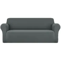 Artiss 4 Seater Sofa Cover Grey, Stretch Knitted Fabric, Machine Washable, Anti-Slip, Fits Most Couch Styles