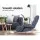Artiss Floor Lounge Sofa Bed, Linen & Deluxe Flocking Fabric, Charcoal, 49x58x71cm, Adjustable, Swivel, Portable