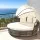 Gardeon Outdoor Wicker Day Bed Set of 3: Beige Sun Lounge with UV-Resistant Frame, Folding Canopy, & Washable Cushions