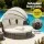 Gardeon Outdoor Wicker Day Bed Set of 3: Beige Sun Lounge with UV-Resistant Frame, Folding Canopy, & Washable Cushions