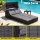 Gardeon Outdoor Day Bed Sun Lounge 4-Position Adjustable Canopy PE Rattan Black 300kg Weather-Resistant Cushions