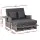 Gardeon Grey Outdoor Day Bed: 4-in-1 Wicker Lounger with Adjustable Backrest, Retractable Trays, and Storage Ottoman
