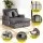 Gardeon Grey Outdoor Day Bed: 4-in-1 Wicker Lounger with Adjustable Backrest, Retractable Trays, and Storage Ottoman