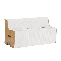 Artiss Folding Kraft Paper Sofa 3-Seater Collapsible Couch with PU Cushions 300kg Capacity 150x59x63cm