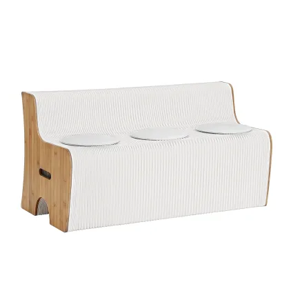 Artiss Folding Kraft Paper Sofa 3-Seater Collapsible Couch with PU Cushions 300kg Capacity 150x59x63cm