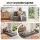 Artiss 3-in-1 Folding Sofa Bed Chair Lounger with Pillow, Side Pocket and Washable Corduroy Cover Grey
