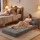 Artiss 3-in-1 Folding Sofa Bed Chair Lounger with Pillow, Side Pocket and Washable Corduroy Cover Grey