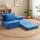 Artiss 2 Pack Folding Sofa Beds 3-in-1 Armless Lounge's with Pillows Blue Velvet Foam 150kg Each