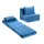 Artiss 2 Pack Folding Sofa Beds 3-in-1 Armless Lounge's with Pillows Blue Velvet Foam 150kg Each