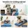 Artiss 2 Pack Folding Sofa Beds 3-in-1 Armless Lounge's with Pillows Blue Velvet Foam 150kg Each