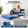 Artiss 2 Pack Folding Sofa Beds 3-in-1 Armless Lounge's with Pillows Blue Velvet Foam 150kg Each
