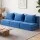 Artiss 3 Pack Folding Sofa Bed Lounge's Blue Velvet 3-in-1 Chairs and Temporary Beds