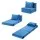 Artiss 4 Pack Folding Sofa Bed L-Shaped Modular Floor Sofa Set with 150kg Capacity per Unit Blue Velvet