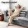 Artiss 3-in-1 Convertible Sofa Bed Velvet Grey Pull Out Mattress Lounge Couch High-Density Foam 300kg