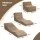 Artiss 3-in-1 Folding Sofa Bed Convertible Armless Foam Floor Futon Lounger with Washable Velvet Cover Brown