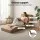 Artiss 3-in-1 Folding Sofa Bed Convertible Armless Foam Floor Futon Lounger with Washable Velvet Cover Brown
