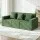 Artiss 3-Seater Modular Sofa Bed Sectional Floor Couch with Deep Seat and Corduroy Upholstery Green with Three Pillows