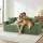 Artiss 3-Seater Modular Sofa Bed Sectional Floor Couch with Deep Seat and Corduroy Upholstery Green with Three Pillows