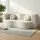 Artiss 2-in-1 Convertible Sofa Bed Floor Couch 203cm Beige Corduroy with Washable Cover and Two Pillows