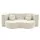 Artiss 2-in-1 Convertible Sofa Bed Floor Couch 203cm Beige Corduroy with Washable Cover and Two Pillows