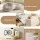 Artiss 2-in-1 Convertible Sofa Bed Floor Couch 203cm Beige Corduroy with Washable Cover and Two Pillows