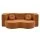 Artiss 2-in-1 Folding Sofa Bed Convertible Futon Love seat Orange Premium Corduroy High-Density Foam Support