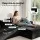 Artiss Modular 4-Seater L-Shape Sofa Bed with Deep Seat, Corduroy and 500kg Capacity Black