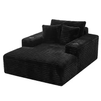 Artiss Sofa Bed Lounge Chair Sleeper Faux Fur Black Artiss Sofa Bed Lounge Chair Sleeper Faux Fur Black