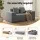 Artiss 2 Seater Corduroy Loveseat Sofa Bed - No Assembly, High-Density Foam, Pocket Spring, Grey, Bonus Cushions