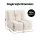 Artiss Single Sofa and Round End Table Set White Teddy Fleece Frameless Modular Couch 150kg Capacity