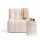 Artiss Single Sofa and Round End Table Set White Teddy Fleece Frameless Modular Couch 150kg Capacity