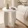 Artiss Single Sofa and Round End Table Set White Teddy Fleece Frameless Modular Couch 150kg Capacity